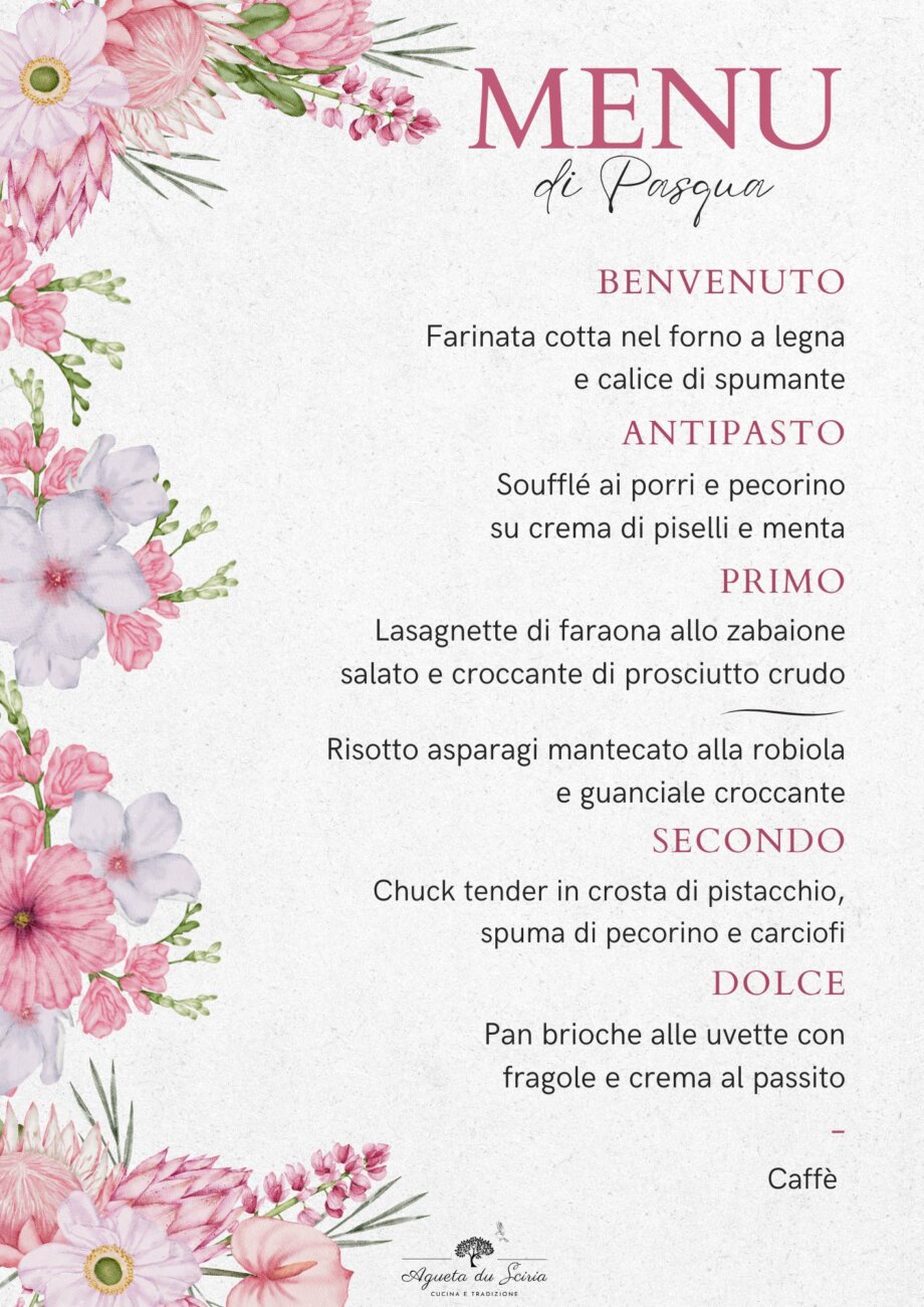 Menu di Pasqua 2025